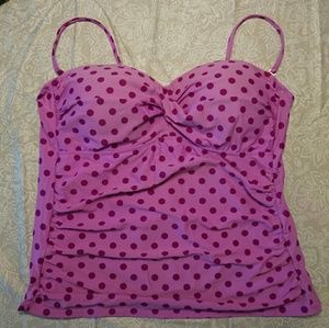 Slightly Used Pink Polka Dot Swim Top